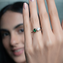 Emerald Duo Bypass Ring