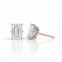 Emerald studs - Lotus setting