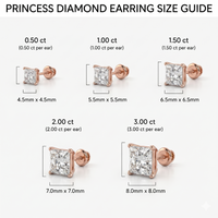 Princess studs - Basket setting