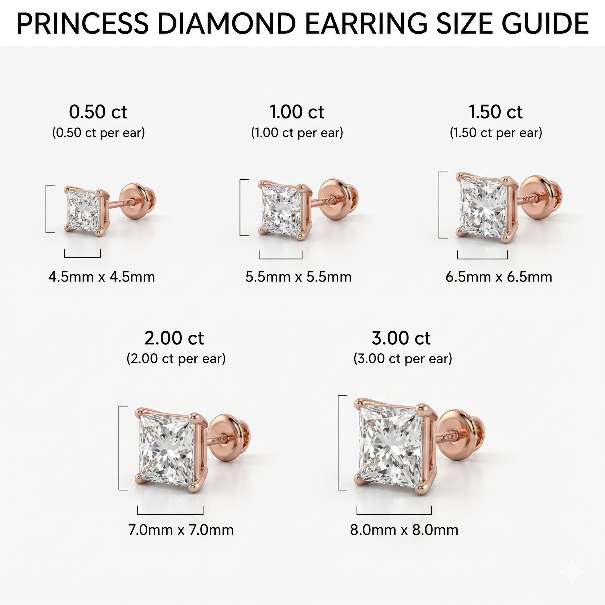 Princess studs - Basket setting