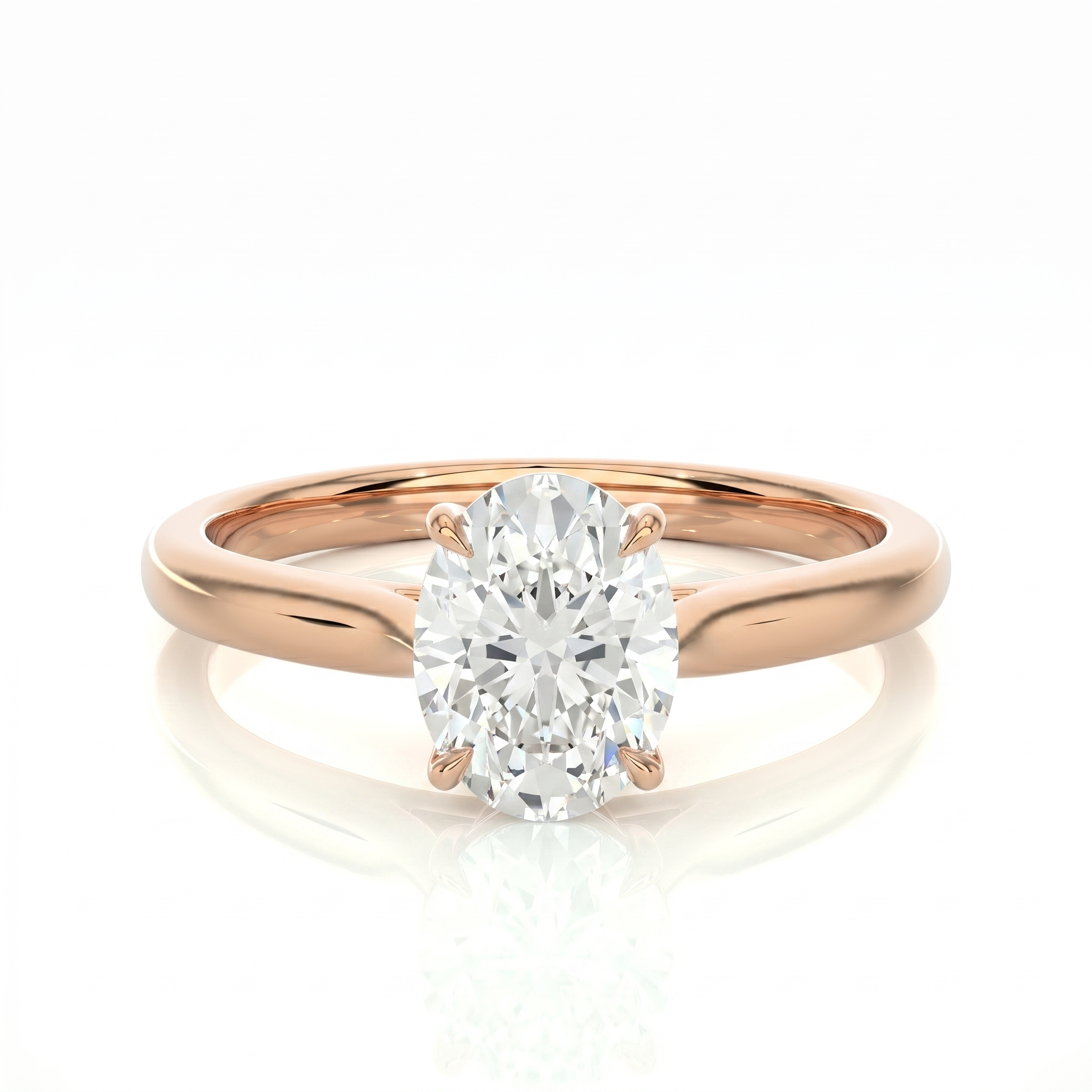 Classic solitaire ring - Oval 1ct