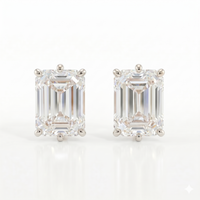 Emerald studs - Lotus setting