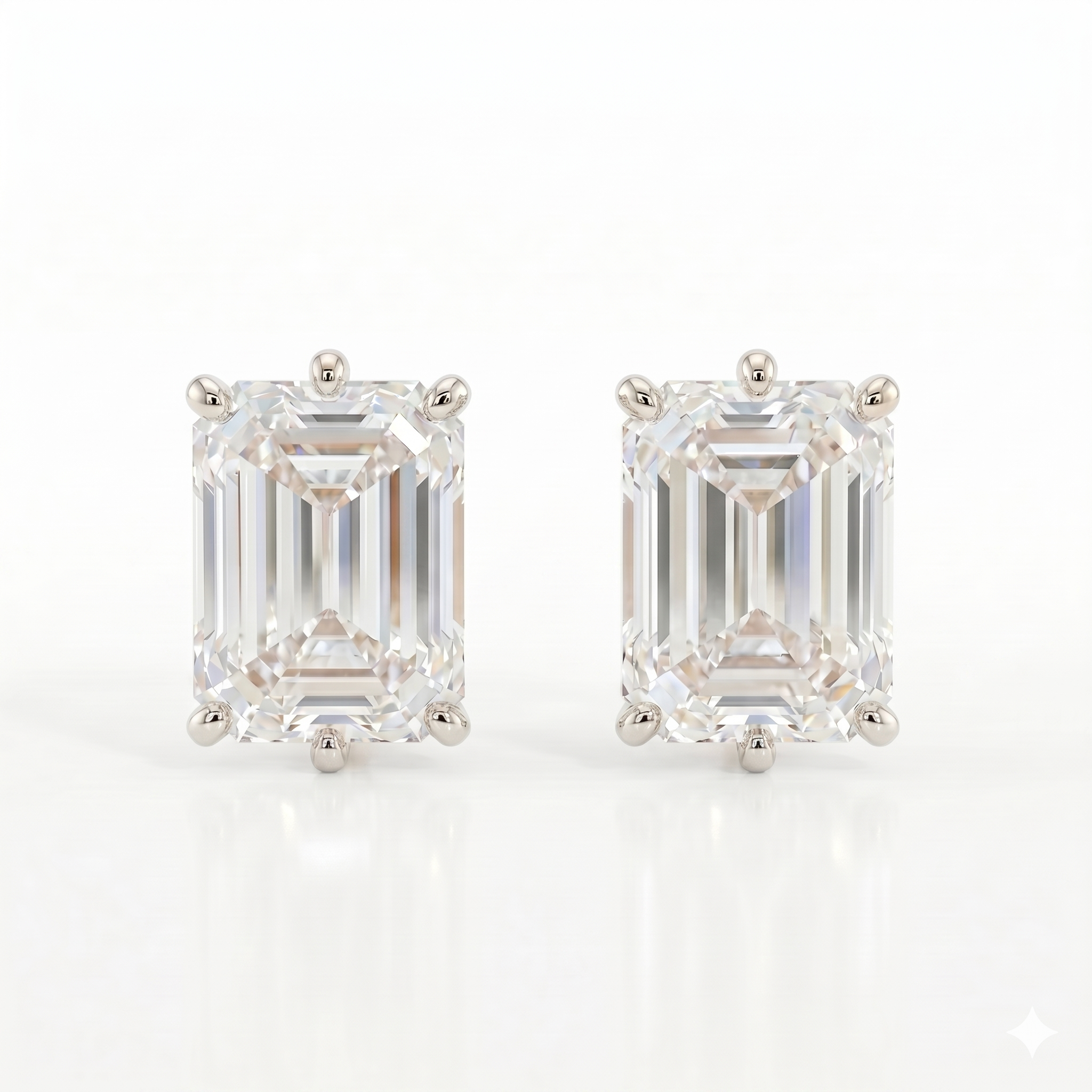 Emerald studs - Lotus setting