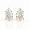 Pear solitaire studs - Lotus setting