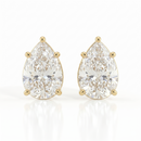 Pear solitaire studs - Lotus setting