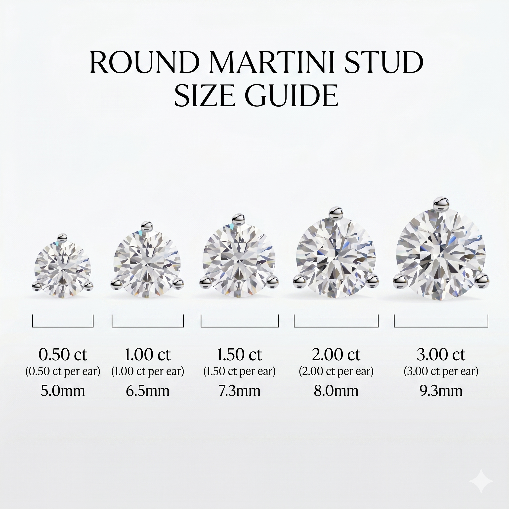 Round studs - Martini setting