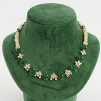 Emerald Blossom Polki Necklace