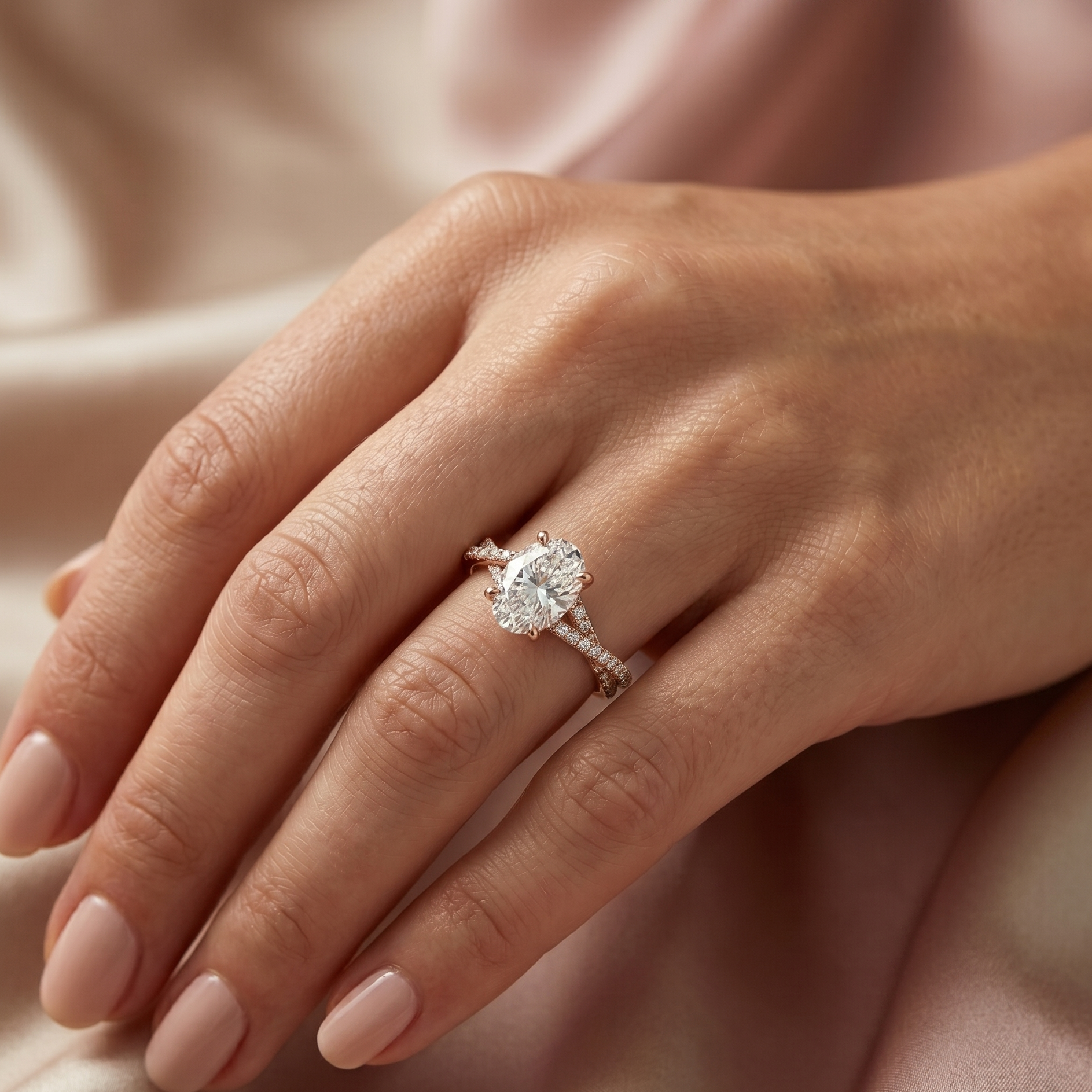 Twist Solitaire Ring - Oval 1ct