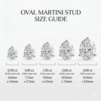 Oval Studs - Martini Setting