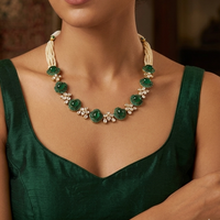 Emerald Blossom Polki Necklace
