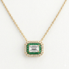 Double Halo Emerald Necklace
