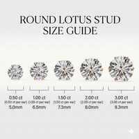 Round solitaire studs - Lotus setting