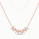 Diamond MAMA Initial Station Necklace.