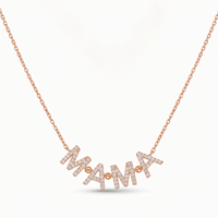 Diamond MAMA Initial Station Necklace.