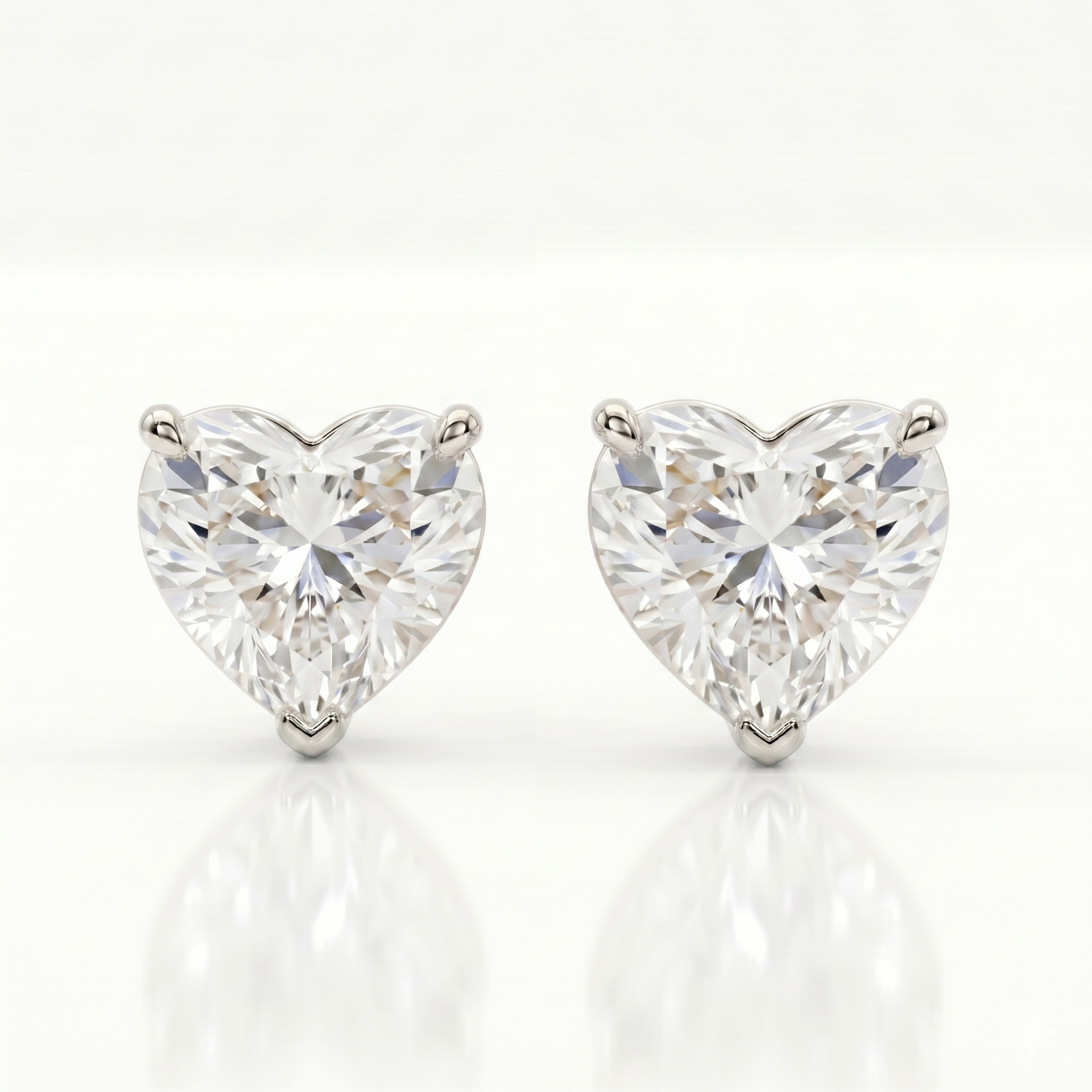 Heart Studs - Martini Setting