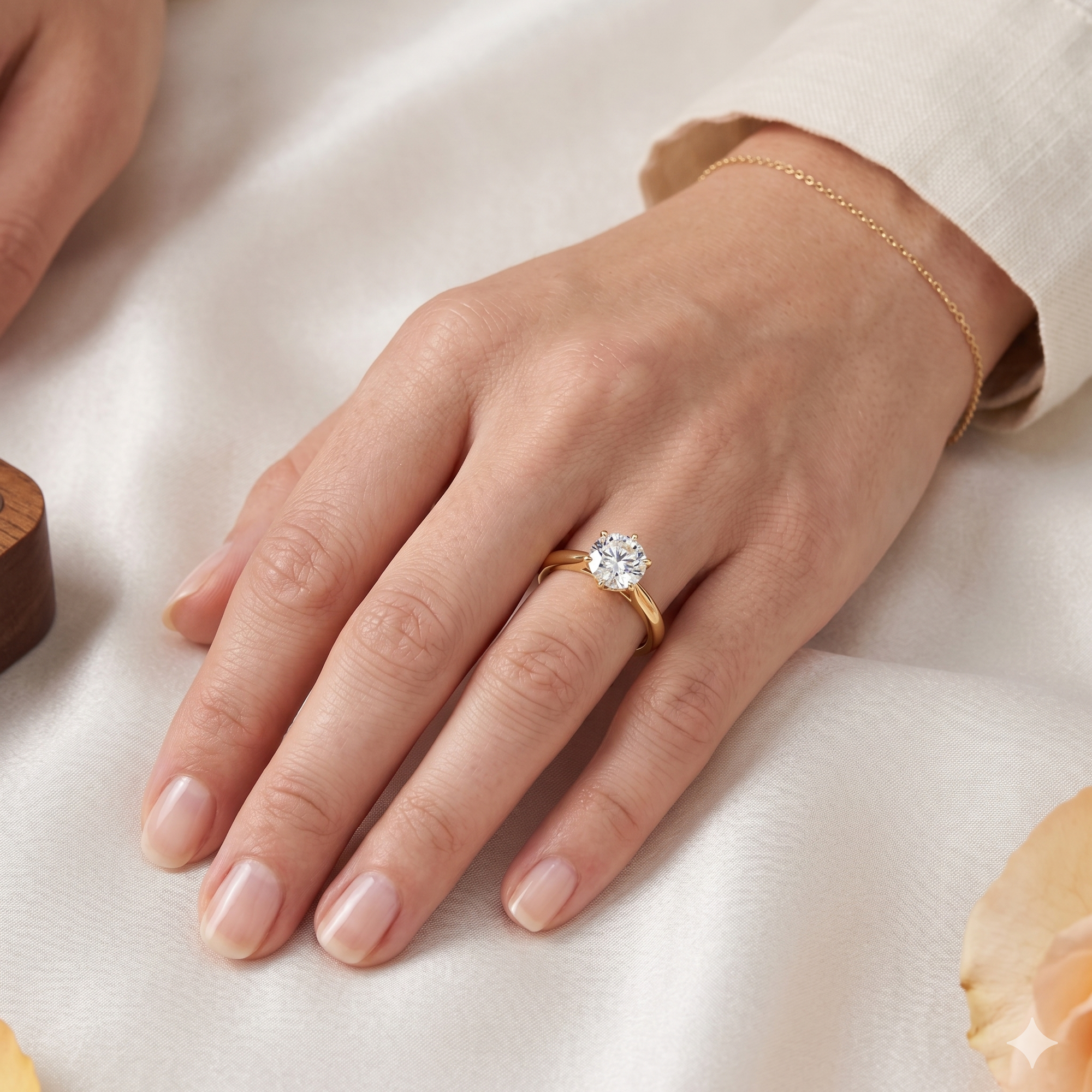 Classic solitaire ring - Round 1ct