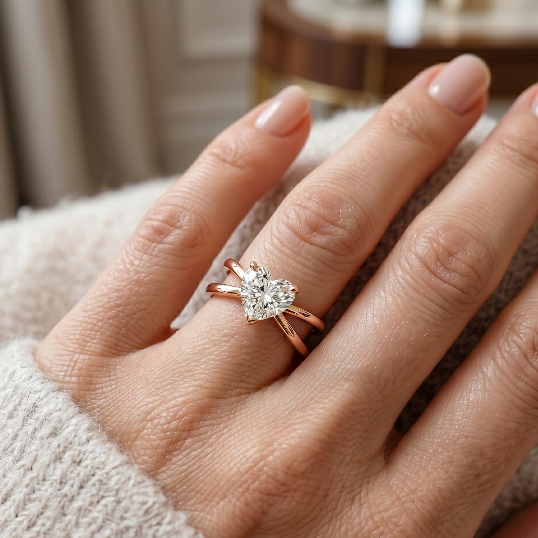 Criss-Cross Ring - Heart 1.5ct