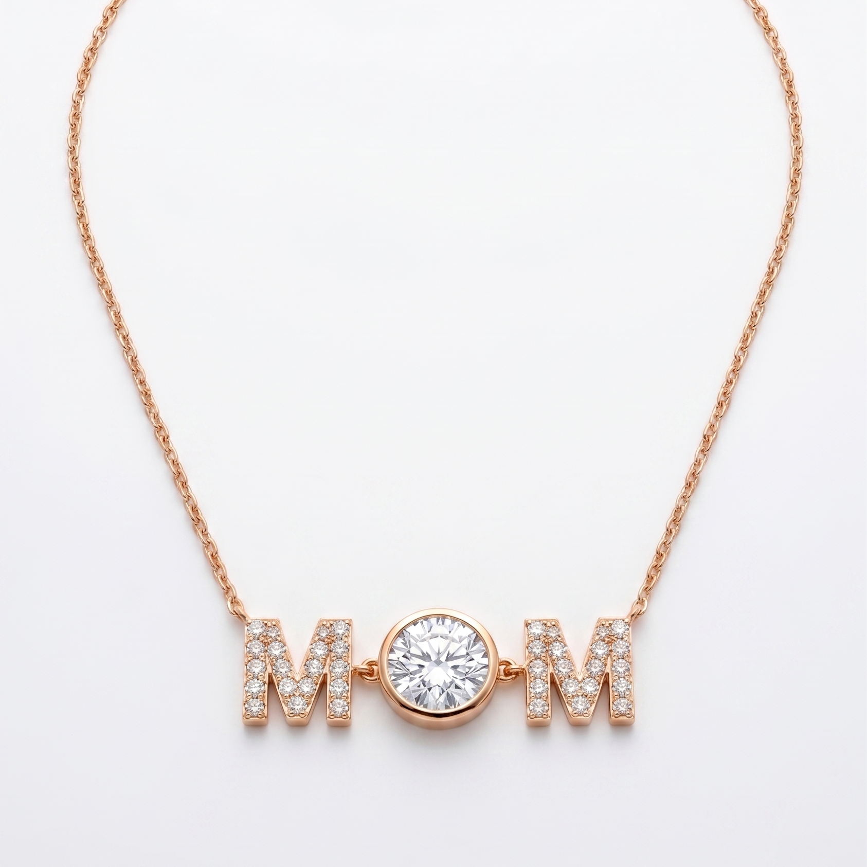 MOM Initial Necklace