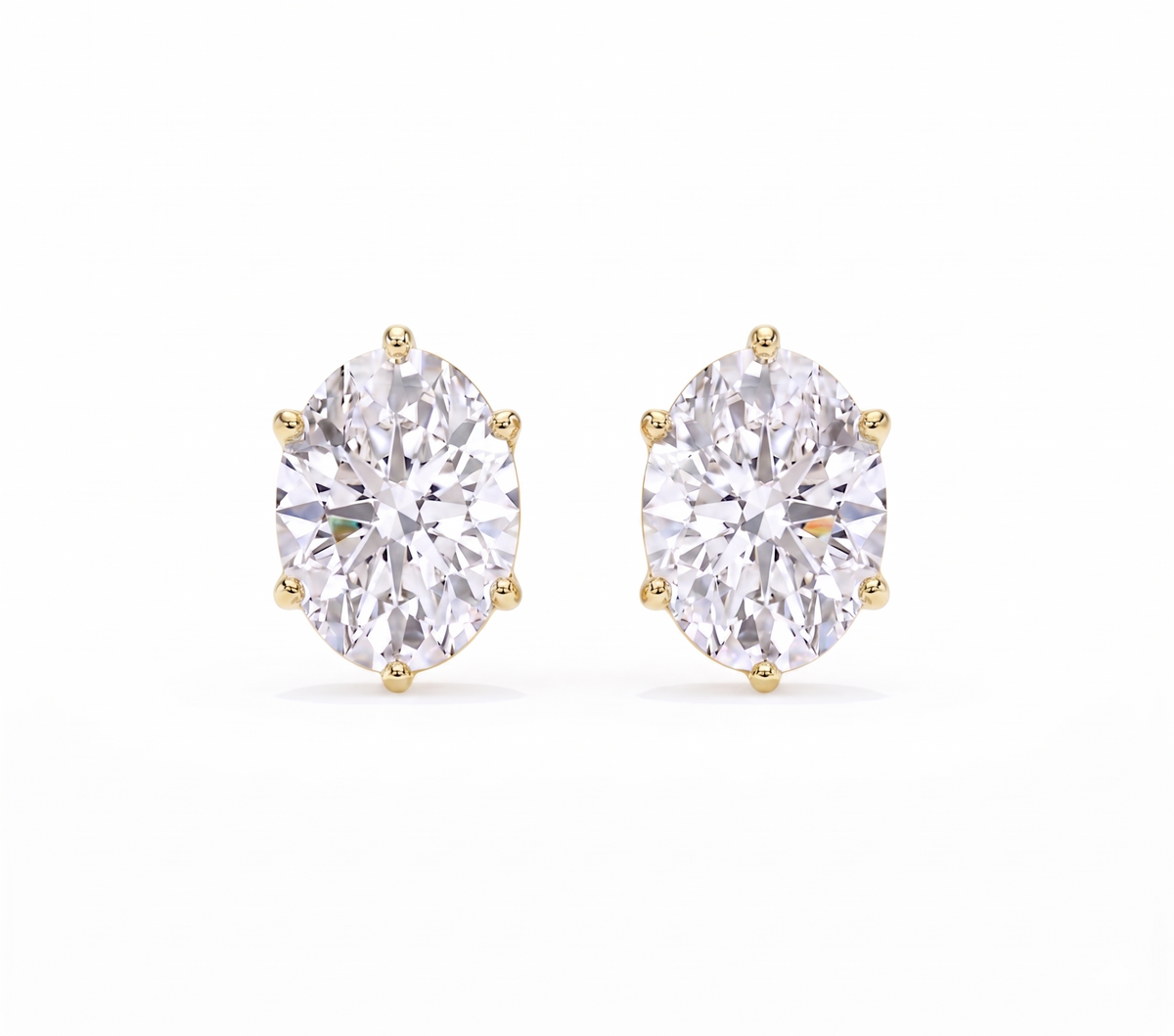 0.5ct each / 9 kt / Yellow Gold