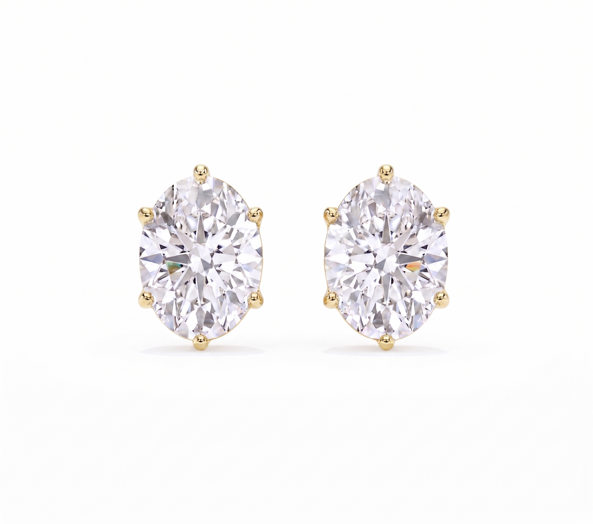 Oval studs - Crown setting