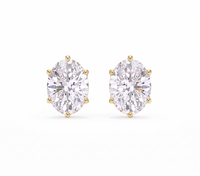 Oval studs - Crown setting