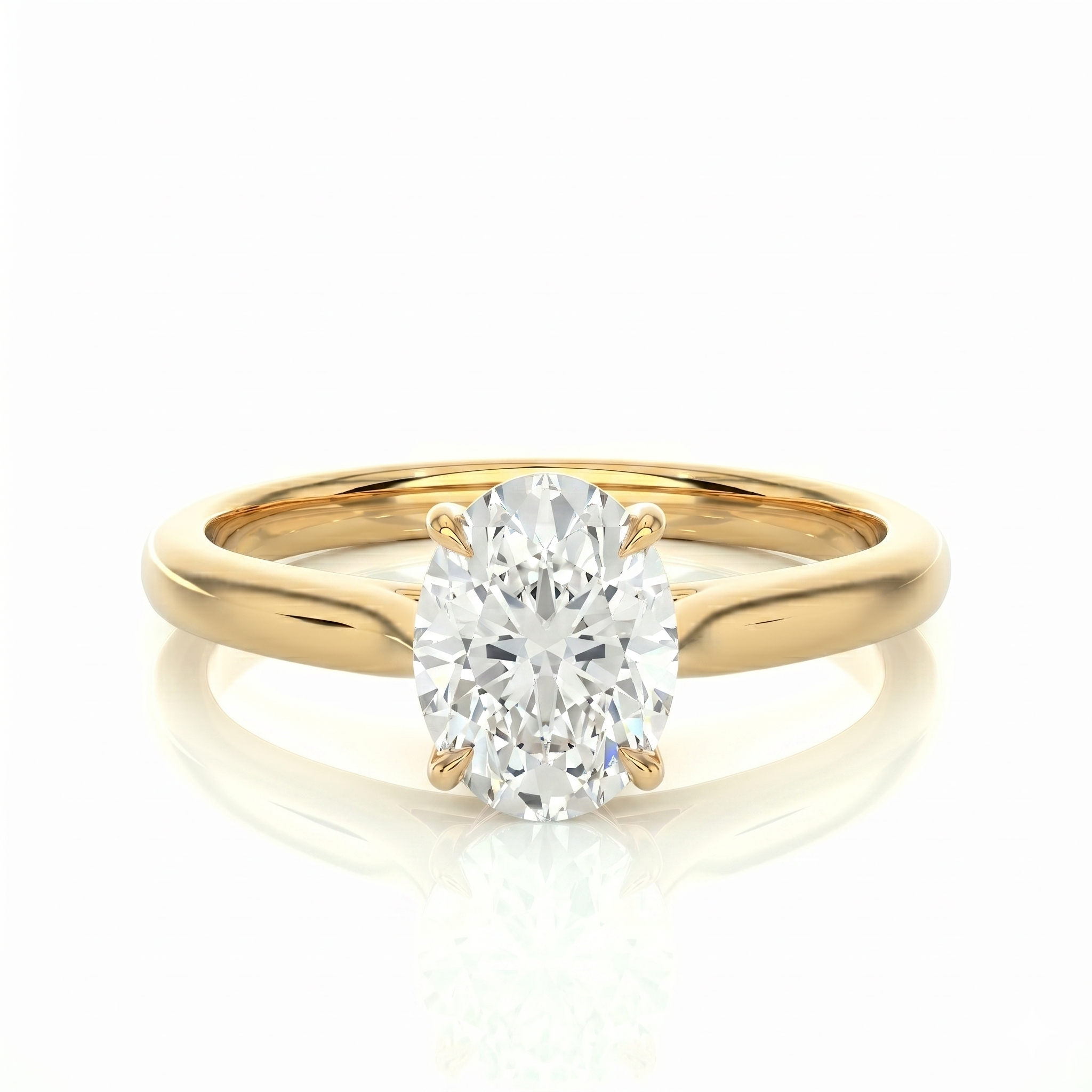 Classic solitaire ring - Oval 1ct