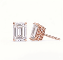 Emerald solitaire studs - Crown setting