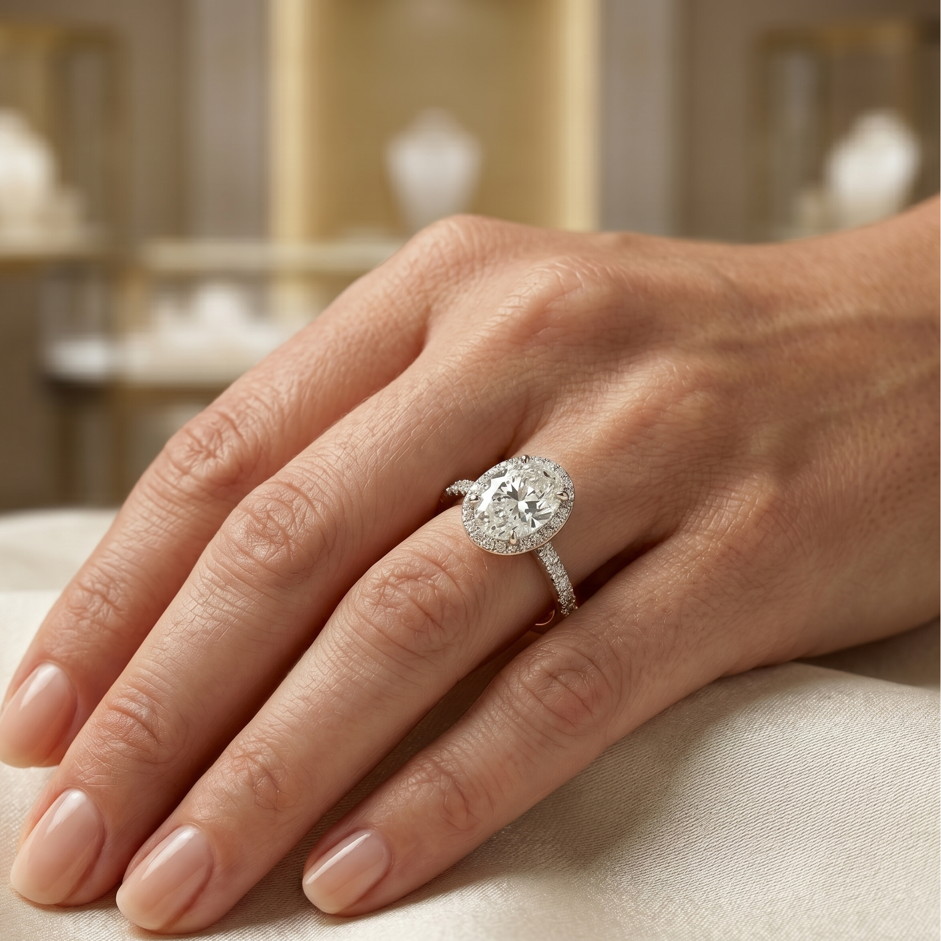 Oval Halo Ring - 1.5ct