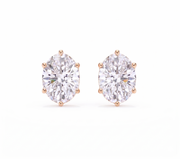 Oval studs - Crown setting