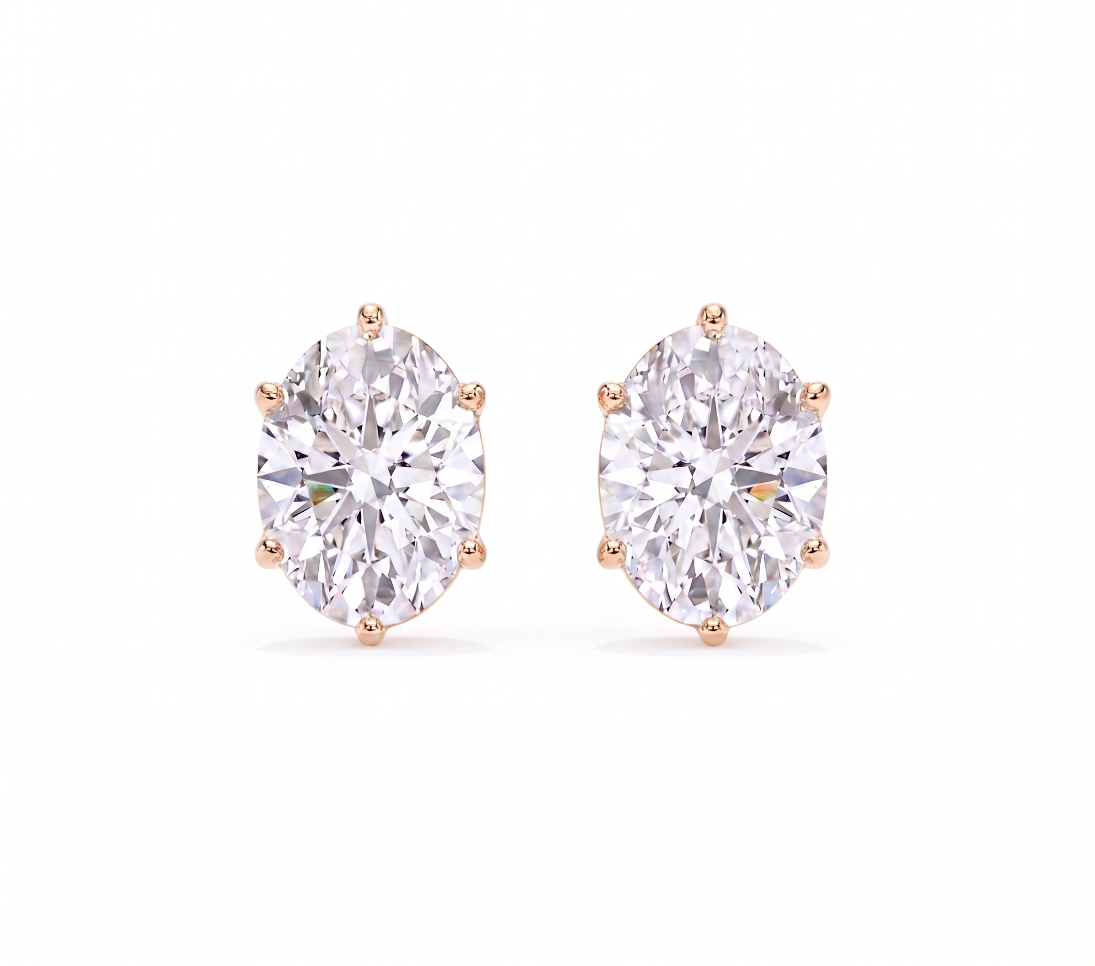 Oval studs - Crown setting