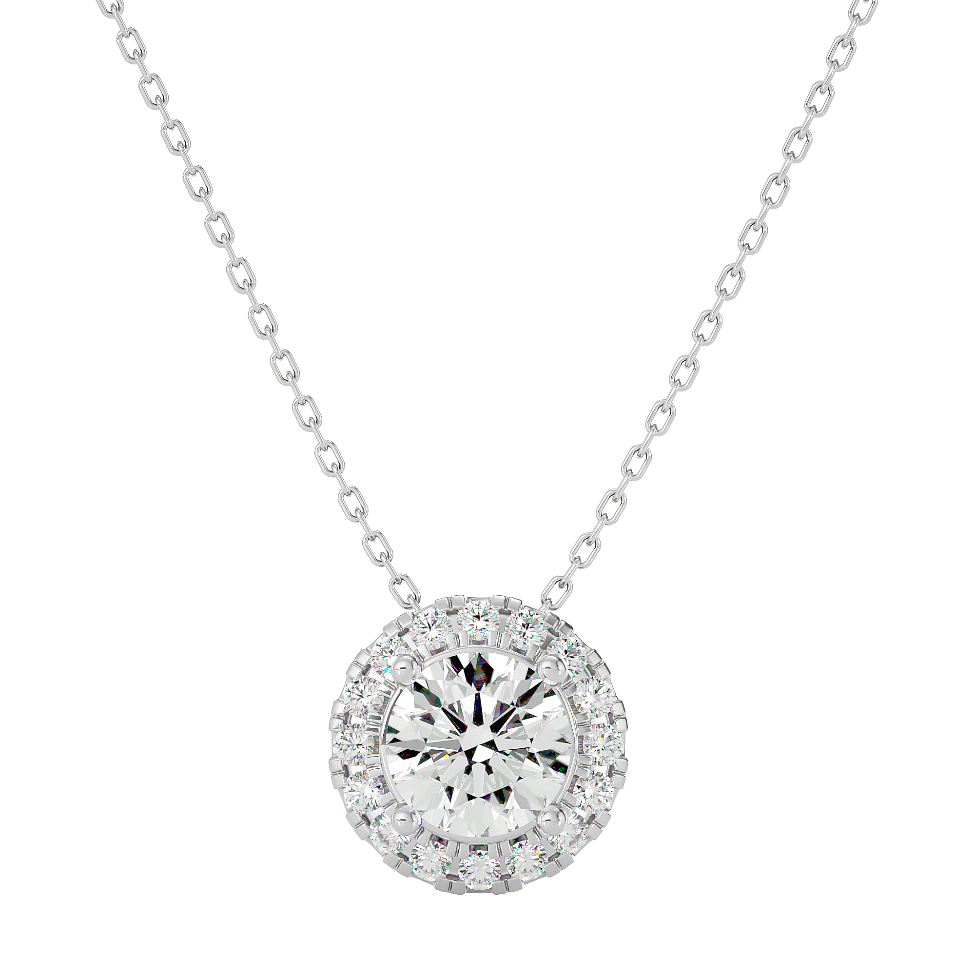 Halo Solitaire Pendant