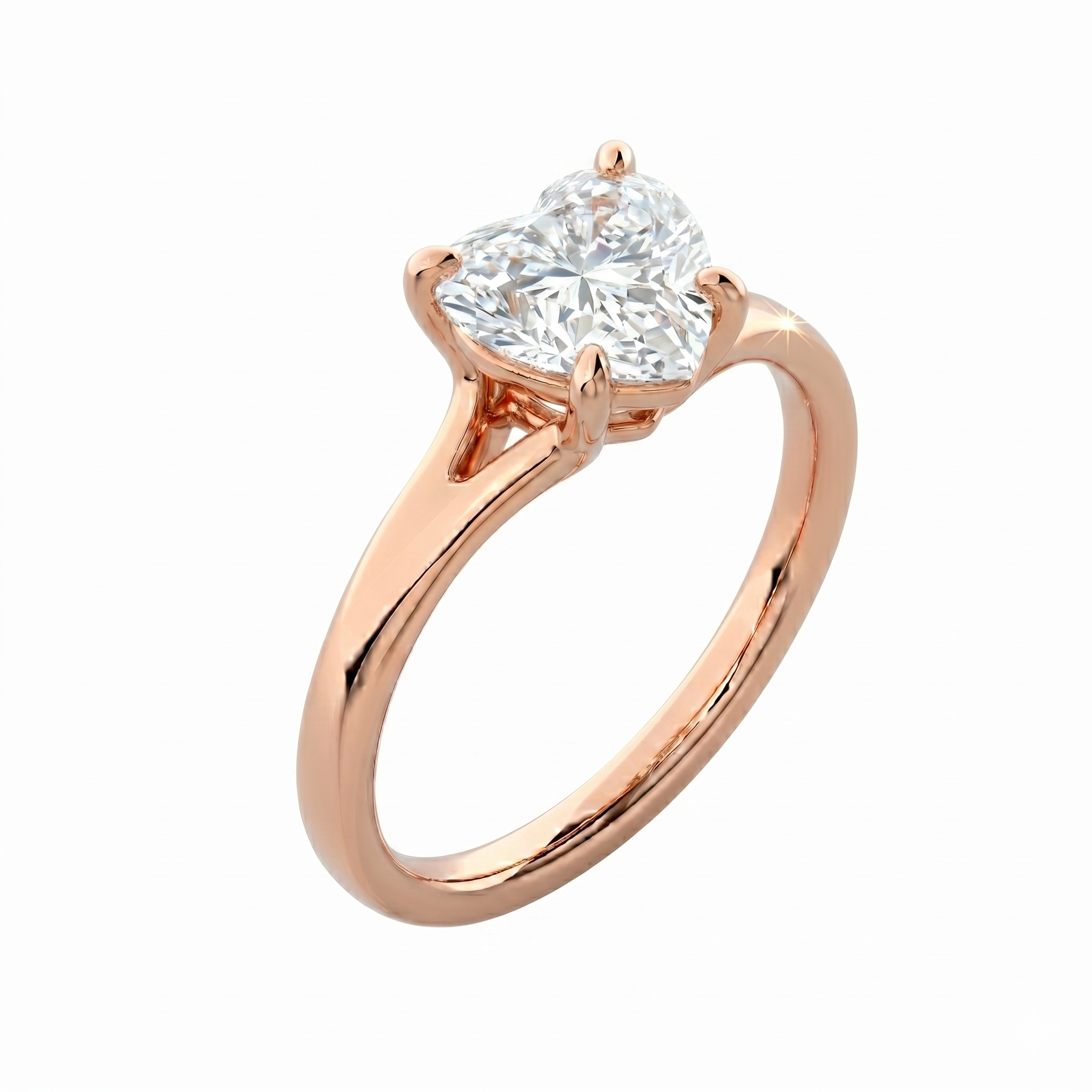 Split Band Ring - Heart 2ct
