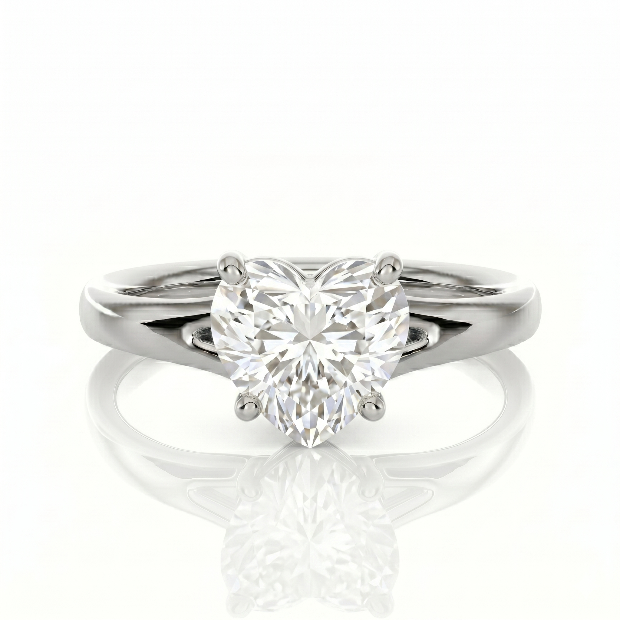 Split Band Ring - Heart 2ct