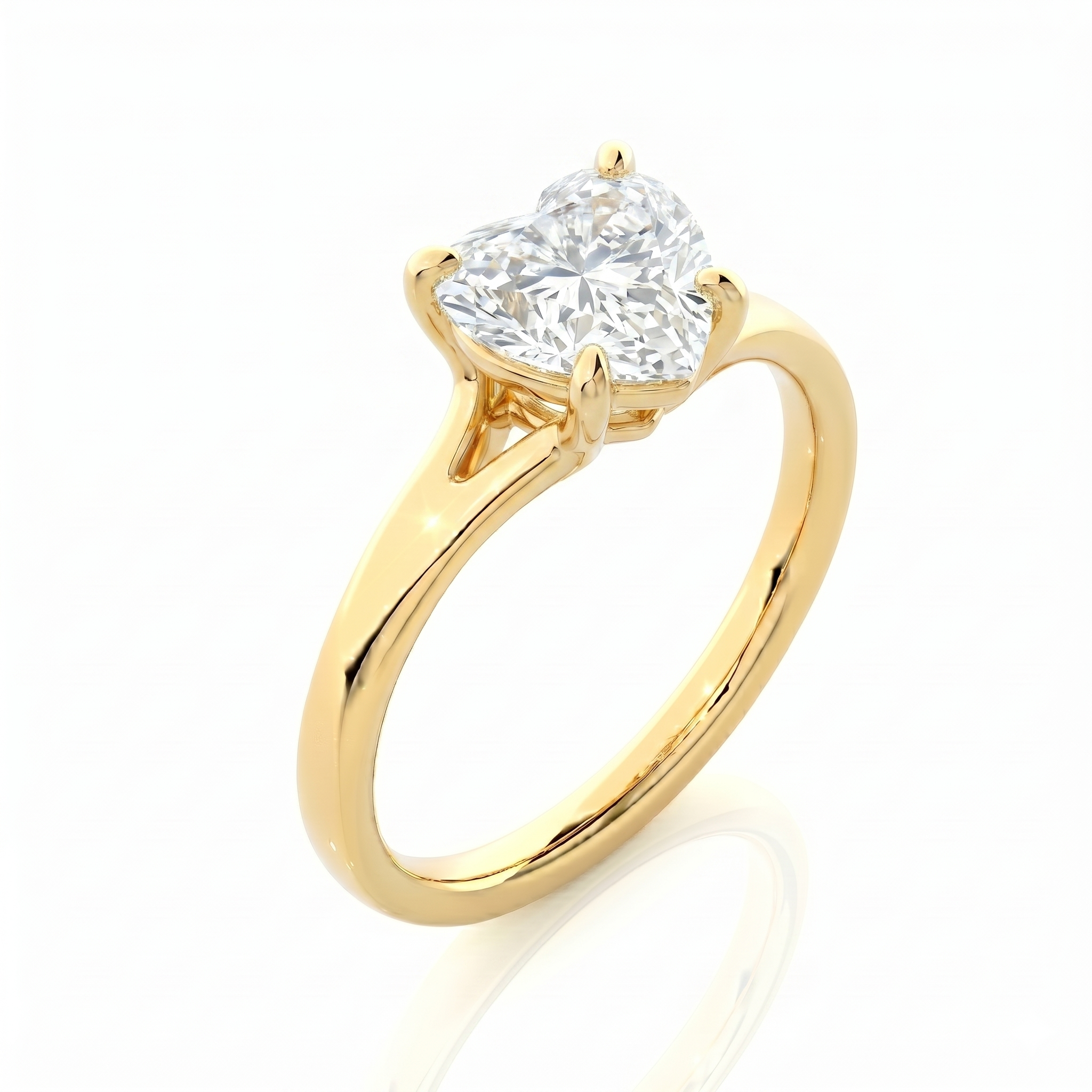 Split Band Ring - Heart 2ct
