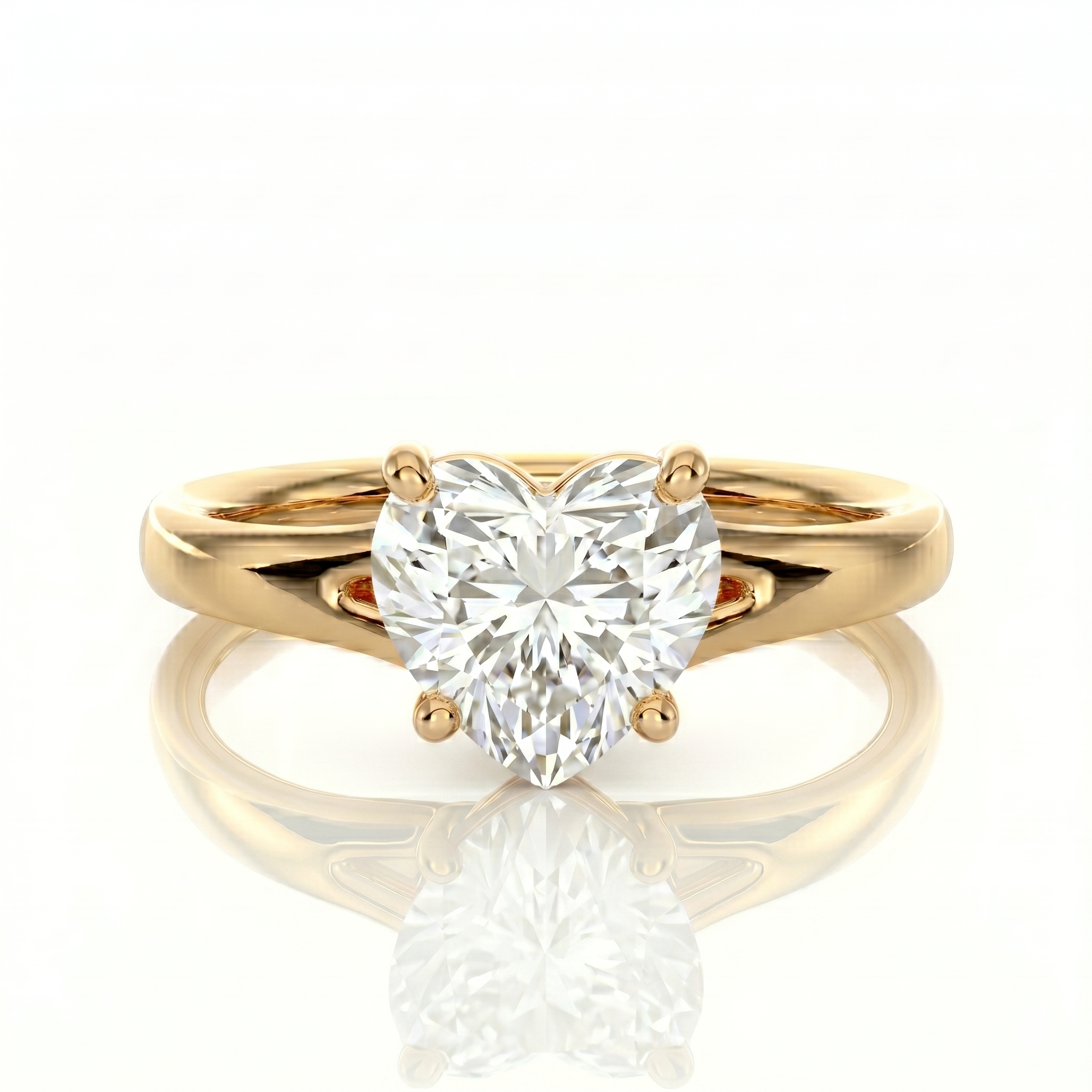 Split Band Ring - Heart 2ct