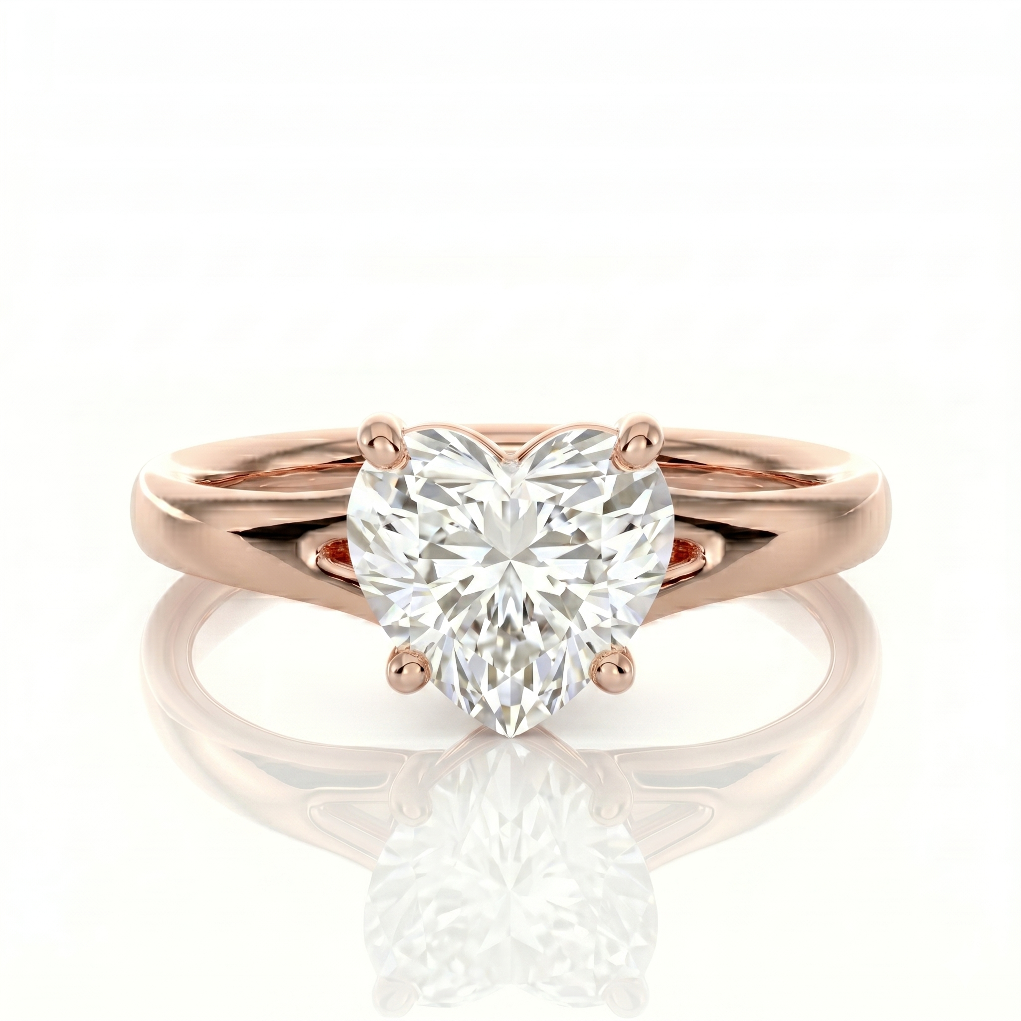 Split Band Ring - Heart 2ct