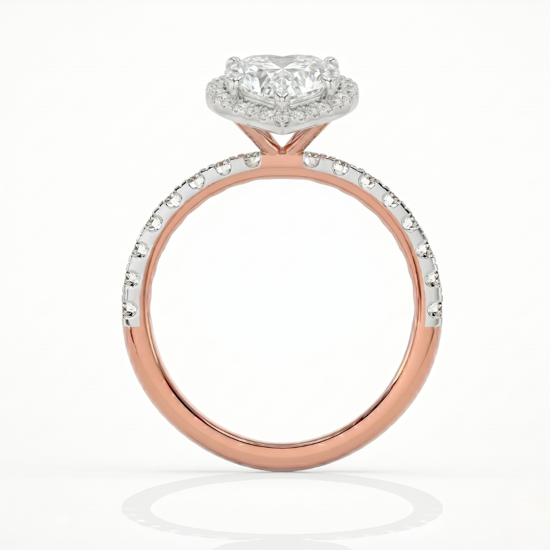 Heart Halo Ring - 1ct