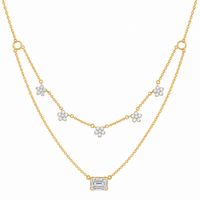 Fleur Emerald Diamond Layered Necklace