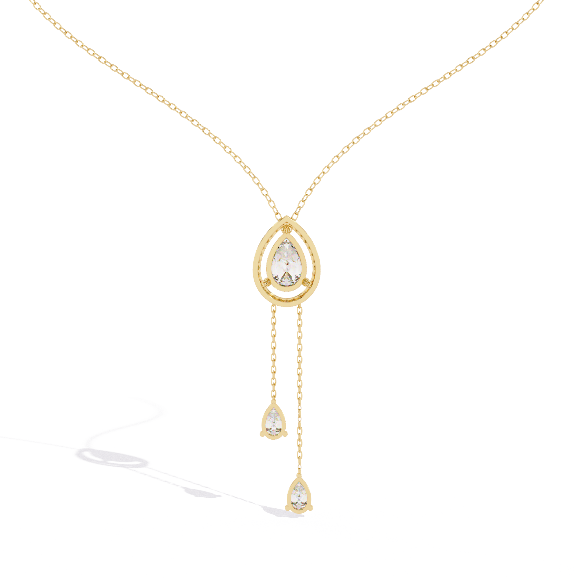 Raindrop Loop Necklace - 1.2 ct pear