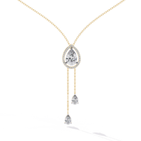 Raindrop Loop Necklace - 1.2 ct pear