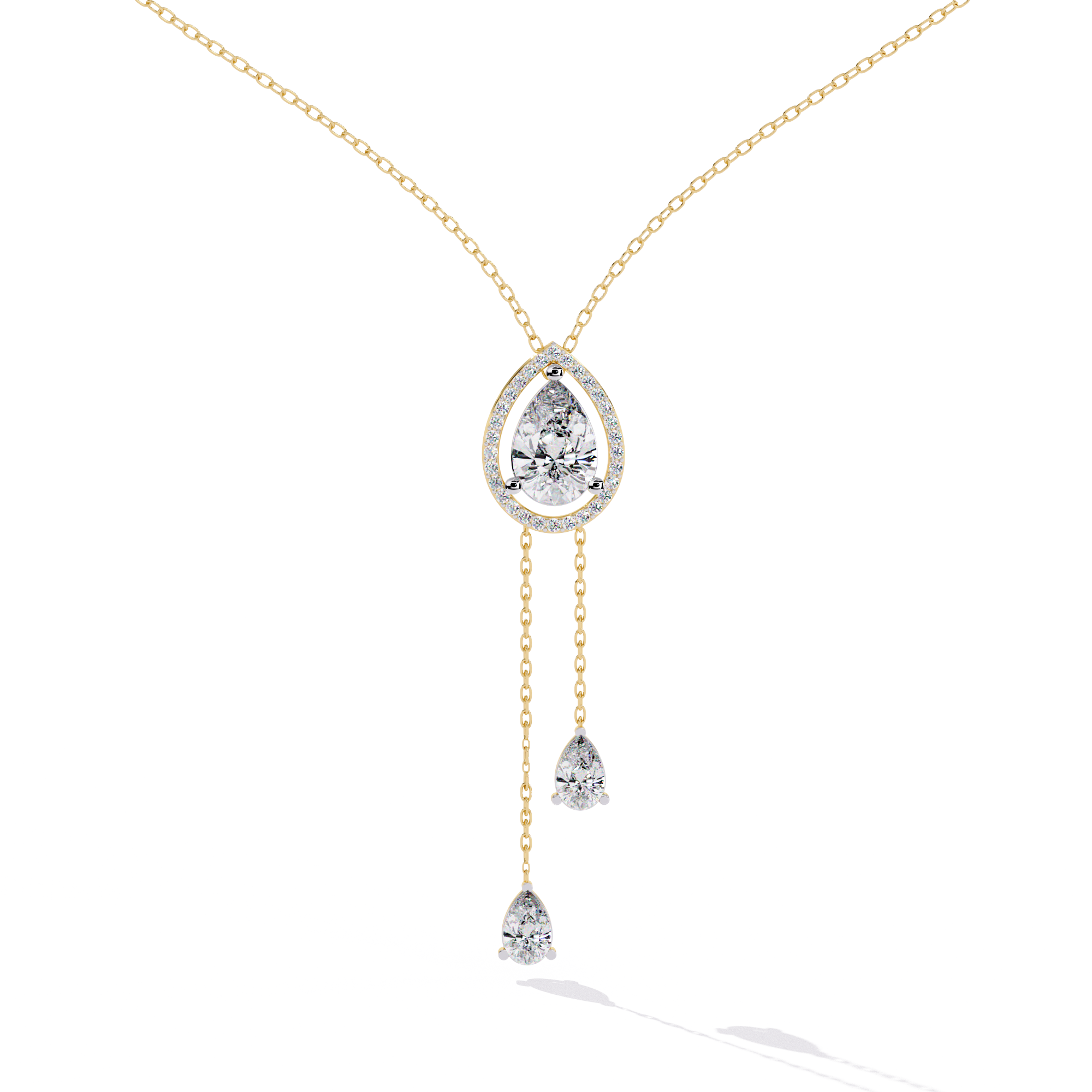 Raindrop Loop Necklace - 1.2 ct pear