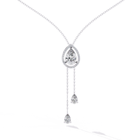 Raindrop Loop Necklace - 1.2 ct pear