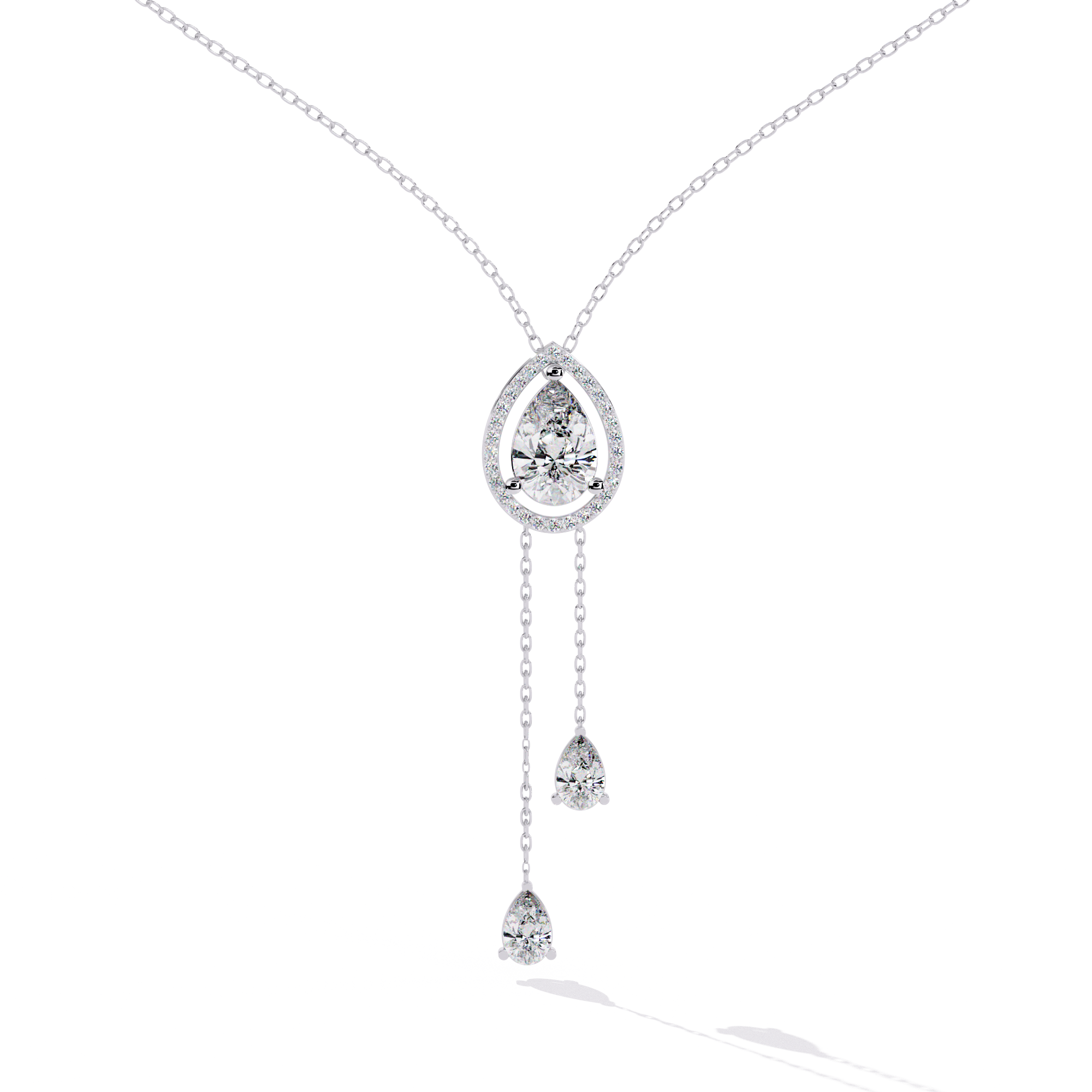 Raindrop Loop Necklace - 1.2 ct pear