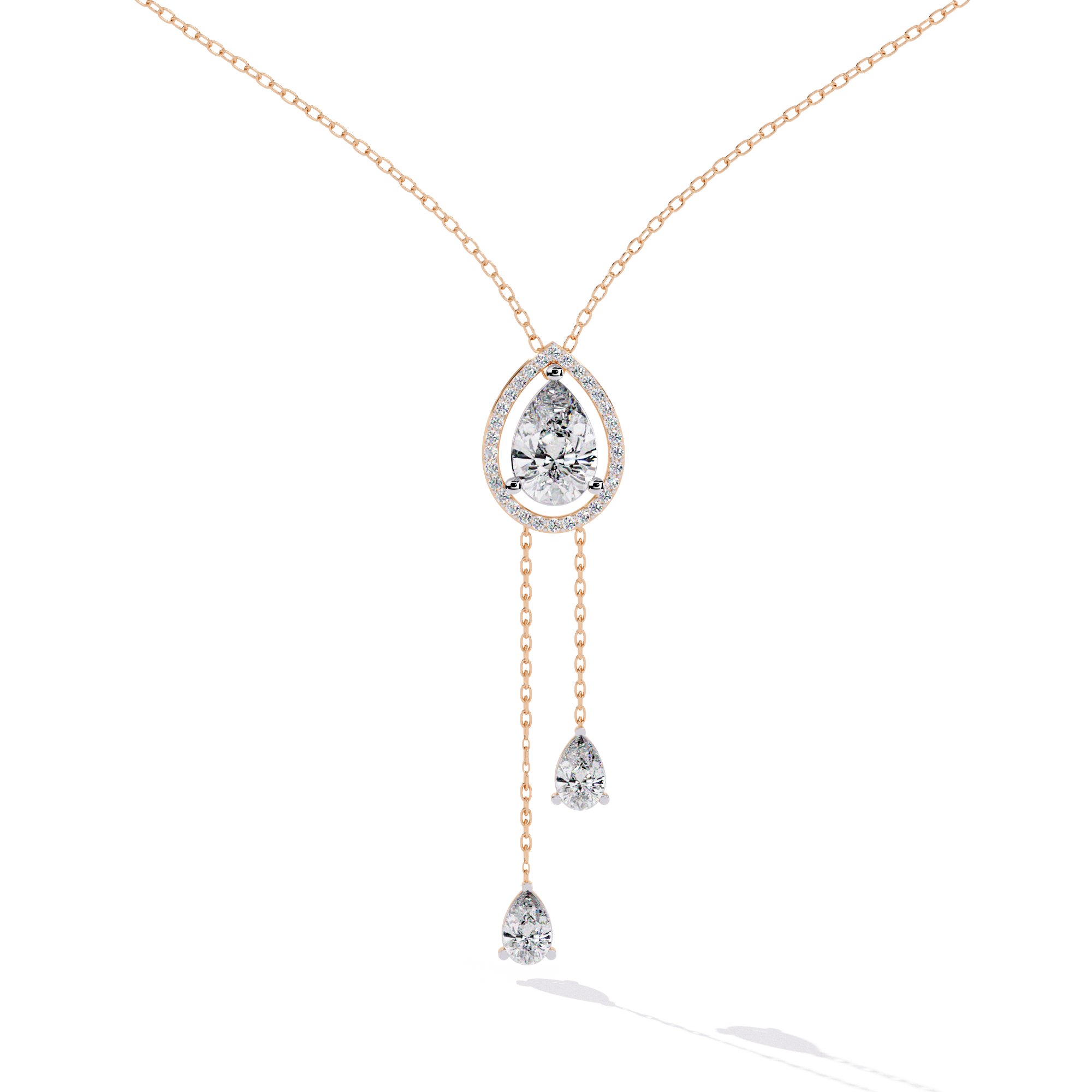 Raindrop Loop Necklace - 1.2 ct pear