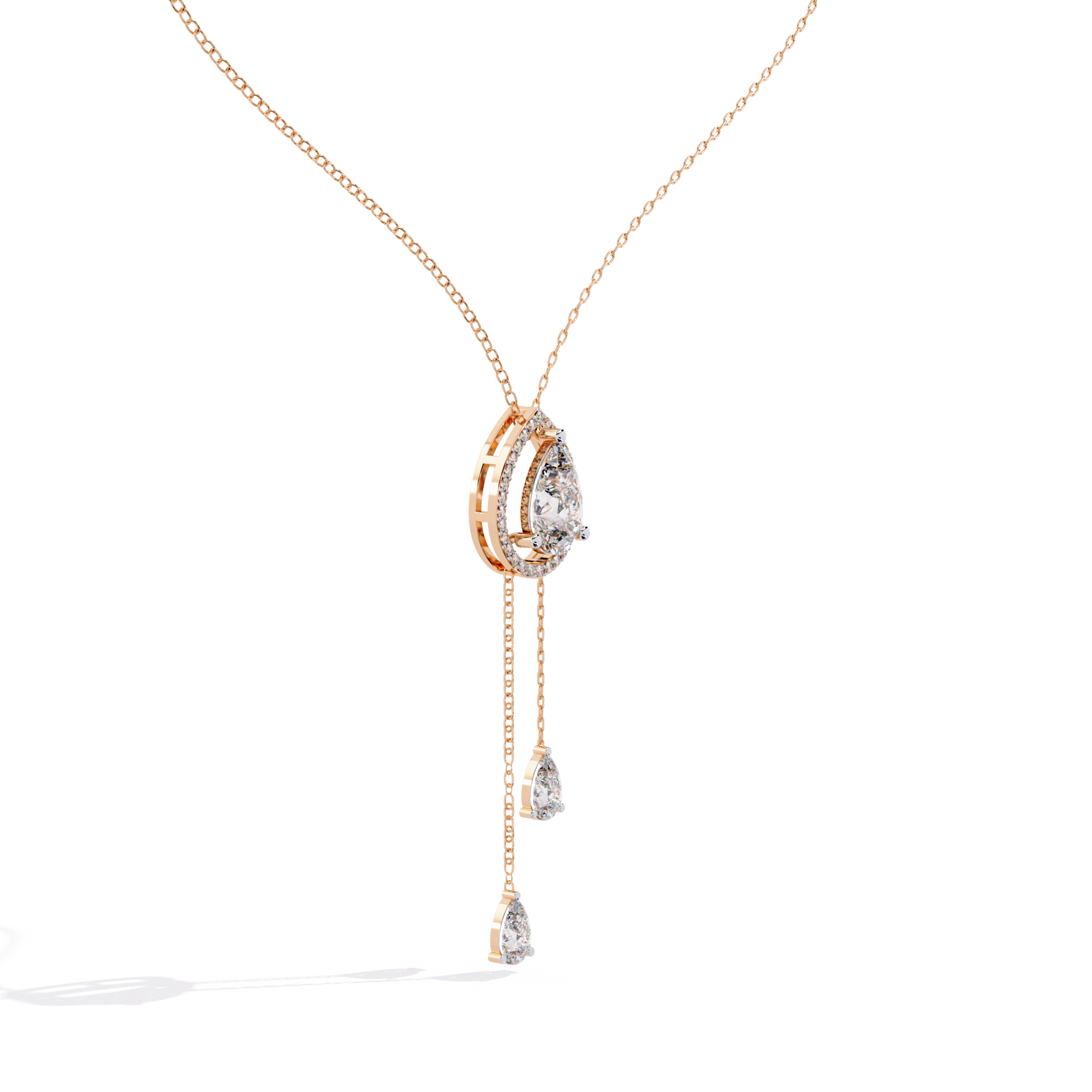 Raindrop Loop Necklace - 1.2 ct pear