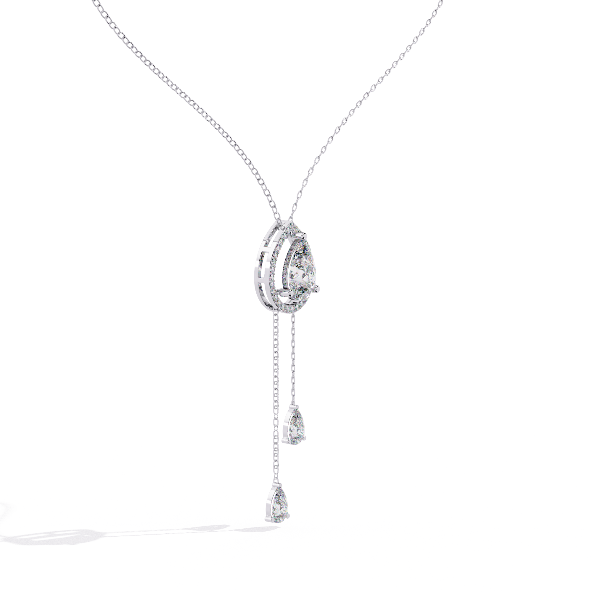 Raindrop Loop Necklace - 1.2 ct pear