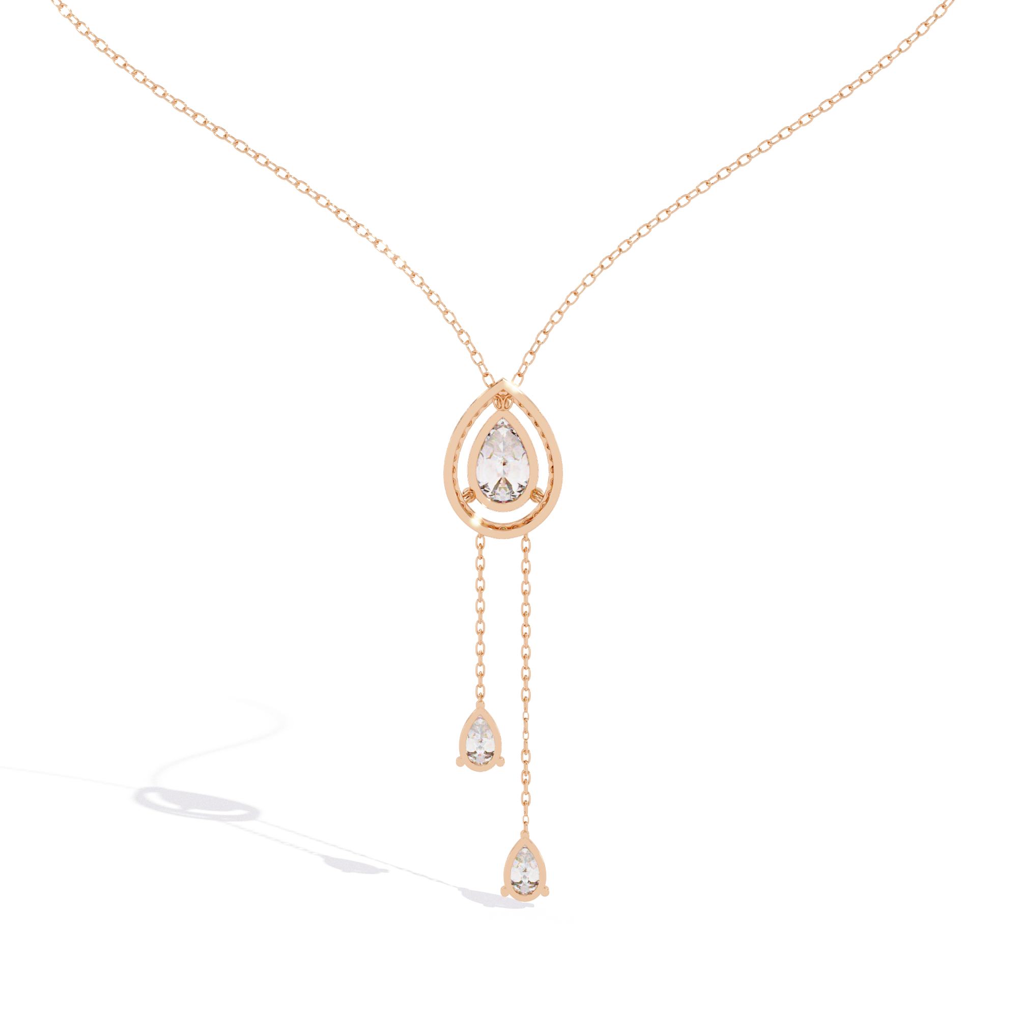 Raindrop Loop Necklace - 1.2 ct pear