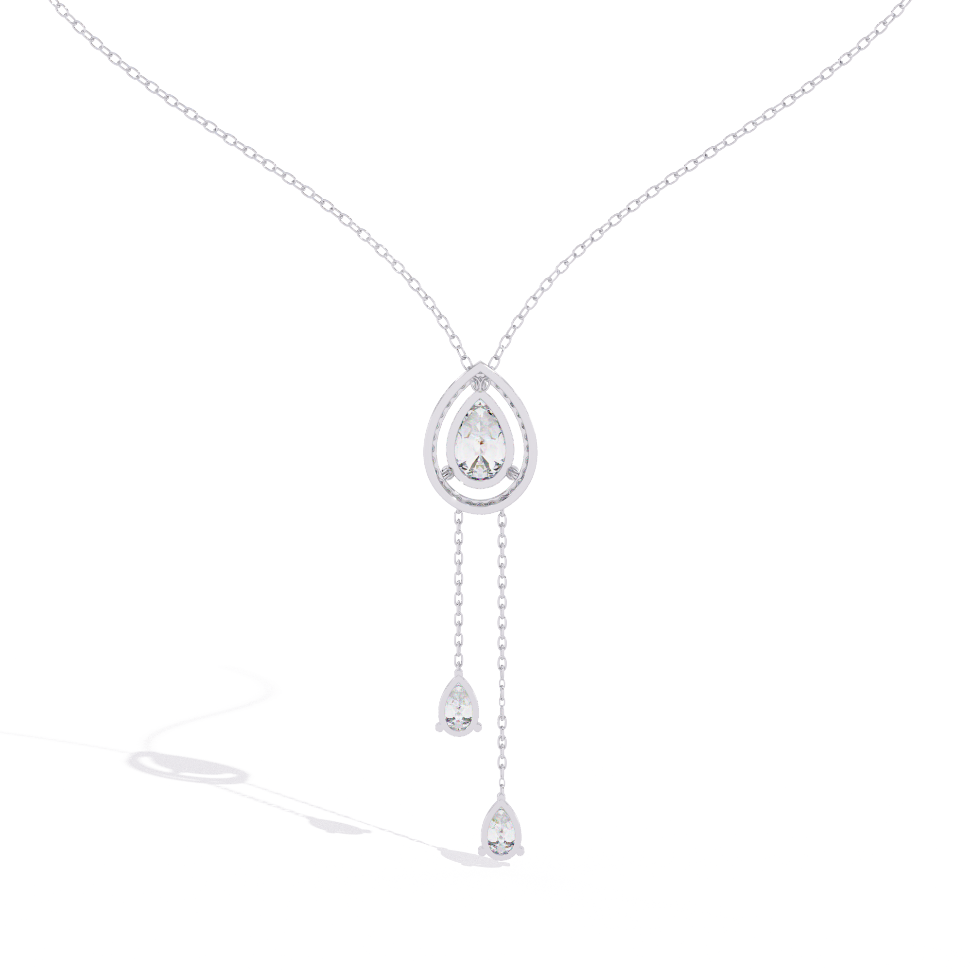Raindrop Loop Necklace - 1.2 ct pear
