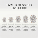 Oval solitaire studs - Lotus setting