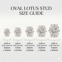 Oval solitaire studs - Lotus setting